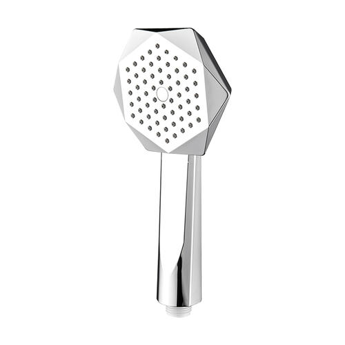 Hand Shower Head Hexagonal Chrome ABS Plastic Fashion without Diverter for Bathroom Toilet 