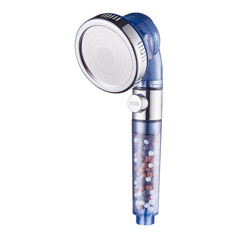 3 Functions Transparent Ionic Shower Head, Mineral Stone Filter Water Saving Shower Head