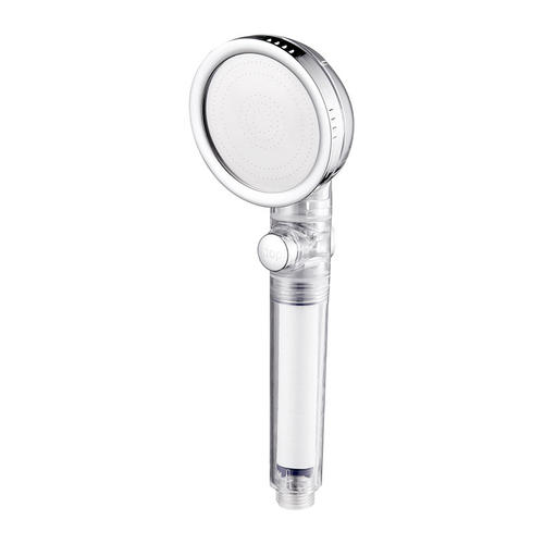 2 Stages Water Purifier Filter Ionic Drain Shower Head Stainless Steel without Diverter with Mineral Stones Cartridge