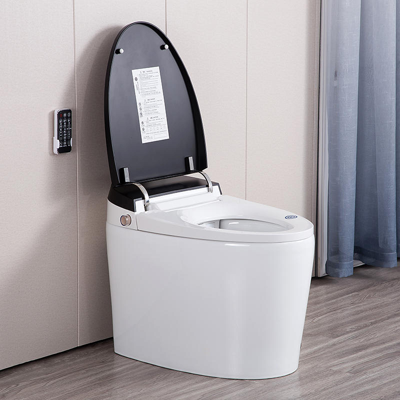 Japanese Luxury Bathroom Ceramic Automatic Flushing Siphon Haute Pression Drain Smart Automatic WC Toilet